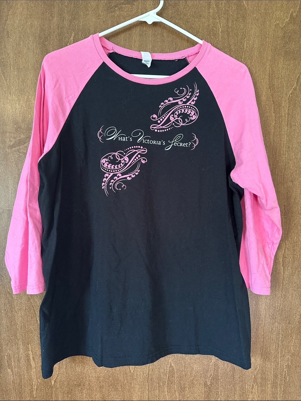 Rick Springfield's What's Victoria's Secret Black & Pink Raglan Concert Tee